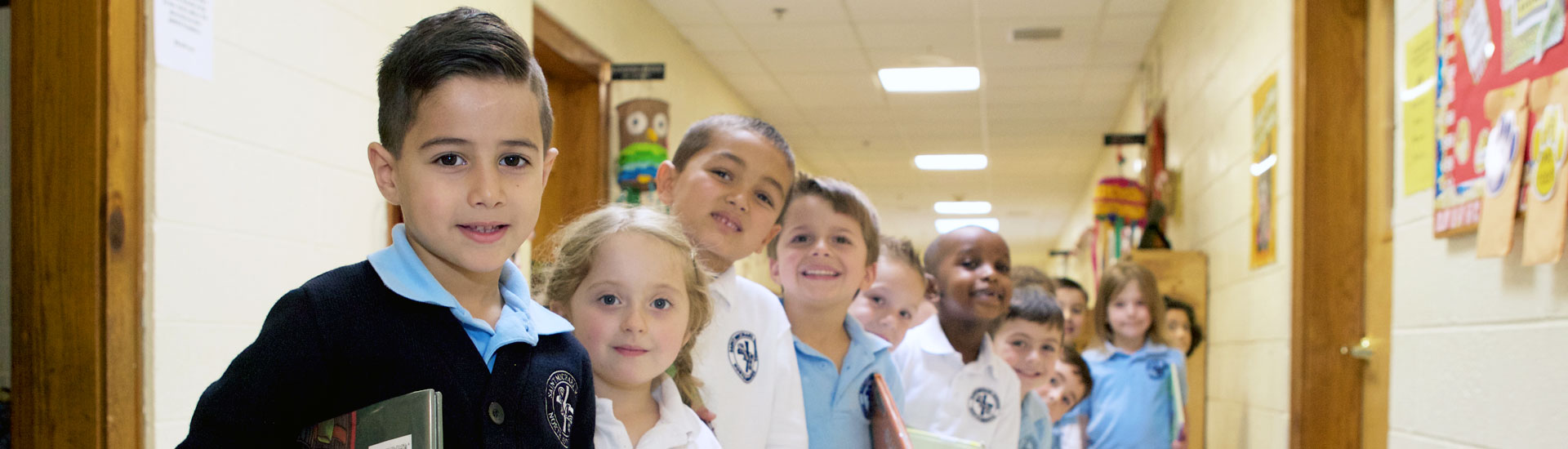 Elementary School students going to Library special